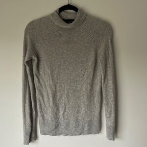 Theory Womens Sweater Gray Mock Neck Long Sleeves Soft Cashmere Pullover Size P